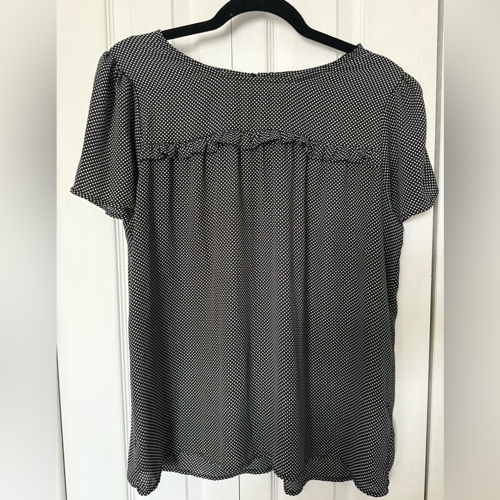 Pleione Black and White Dotted Blouse